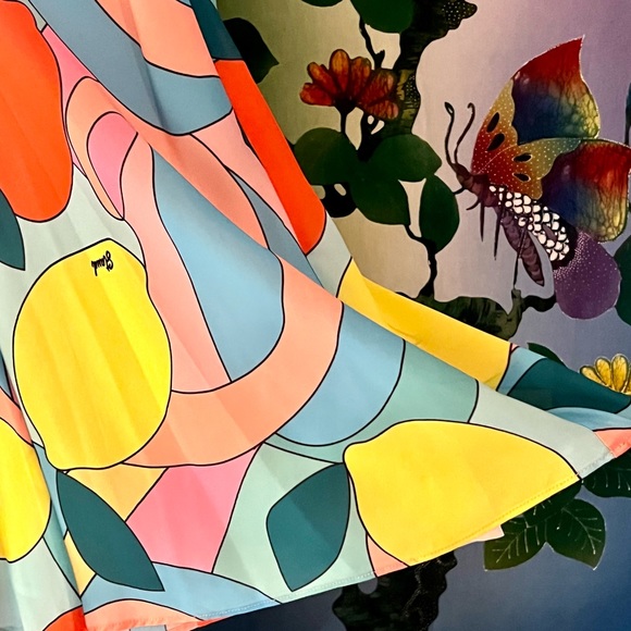 🌺🎉HP🎉🌺 NWT Staud Milla Mini Dress Citrus Kaleidoscope - Picture 12 of 16